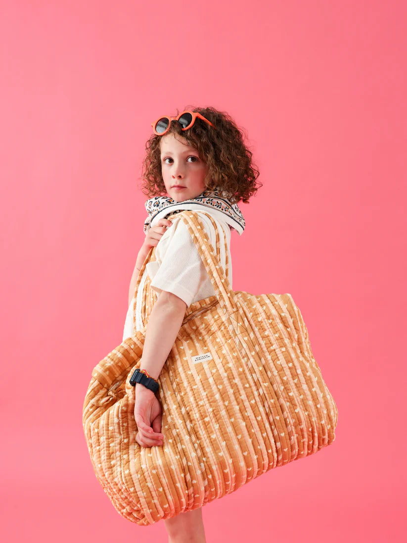 Sac week-end maternité Coeur beige
