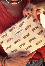 Pochette coton motif Love