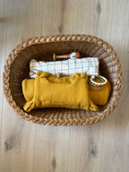 Panier ovale en osier à bordure tressée