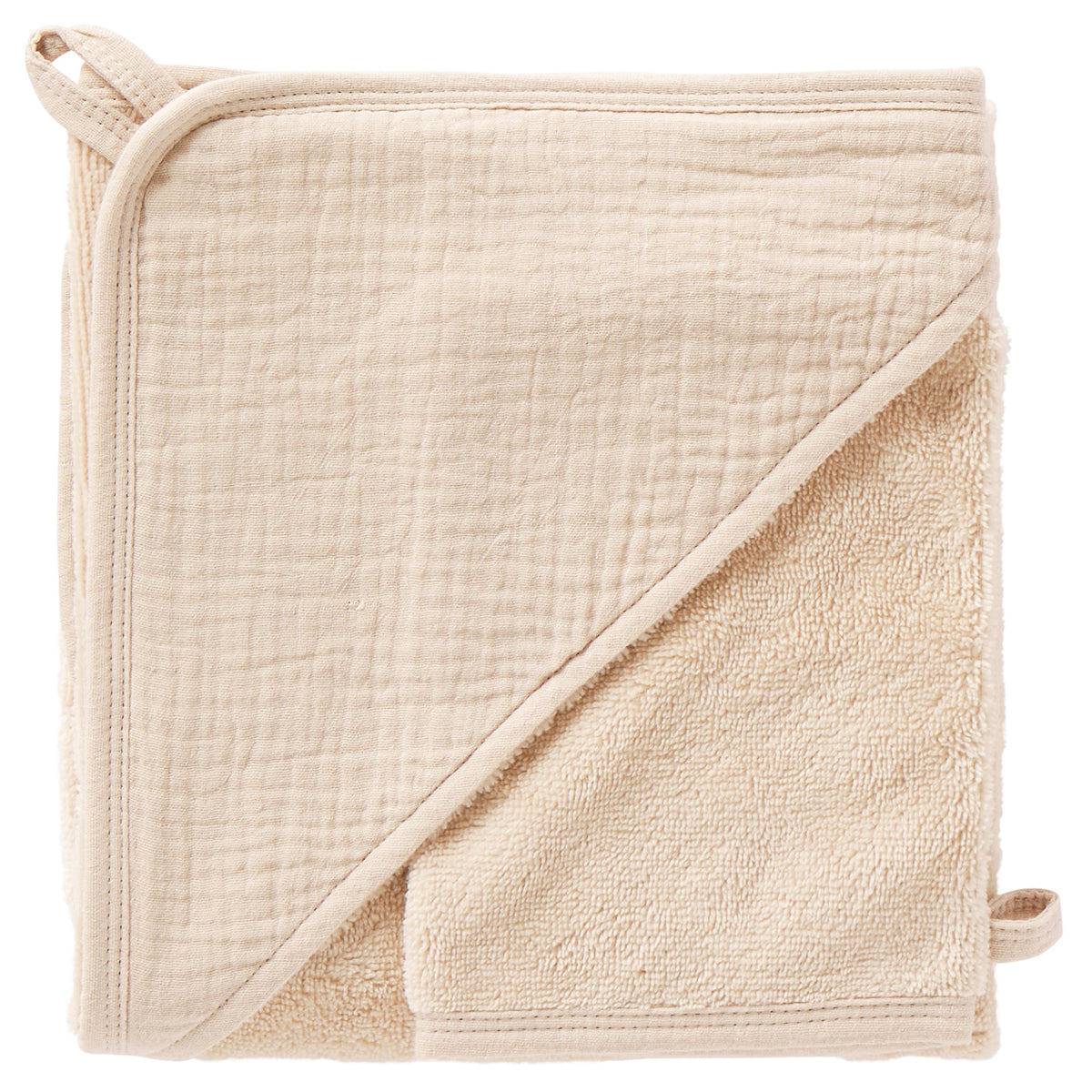 Cape de bain et gant gaze de coton