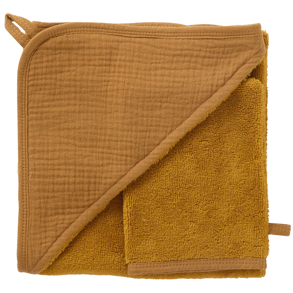 Cape de bain et gant gaze de coton