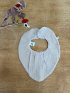 Bavoir bandana bi-matière gaze de coton