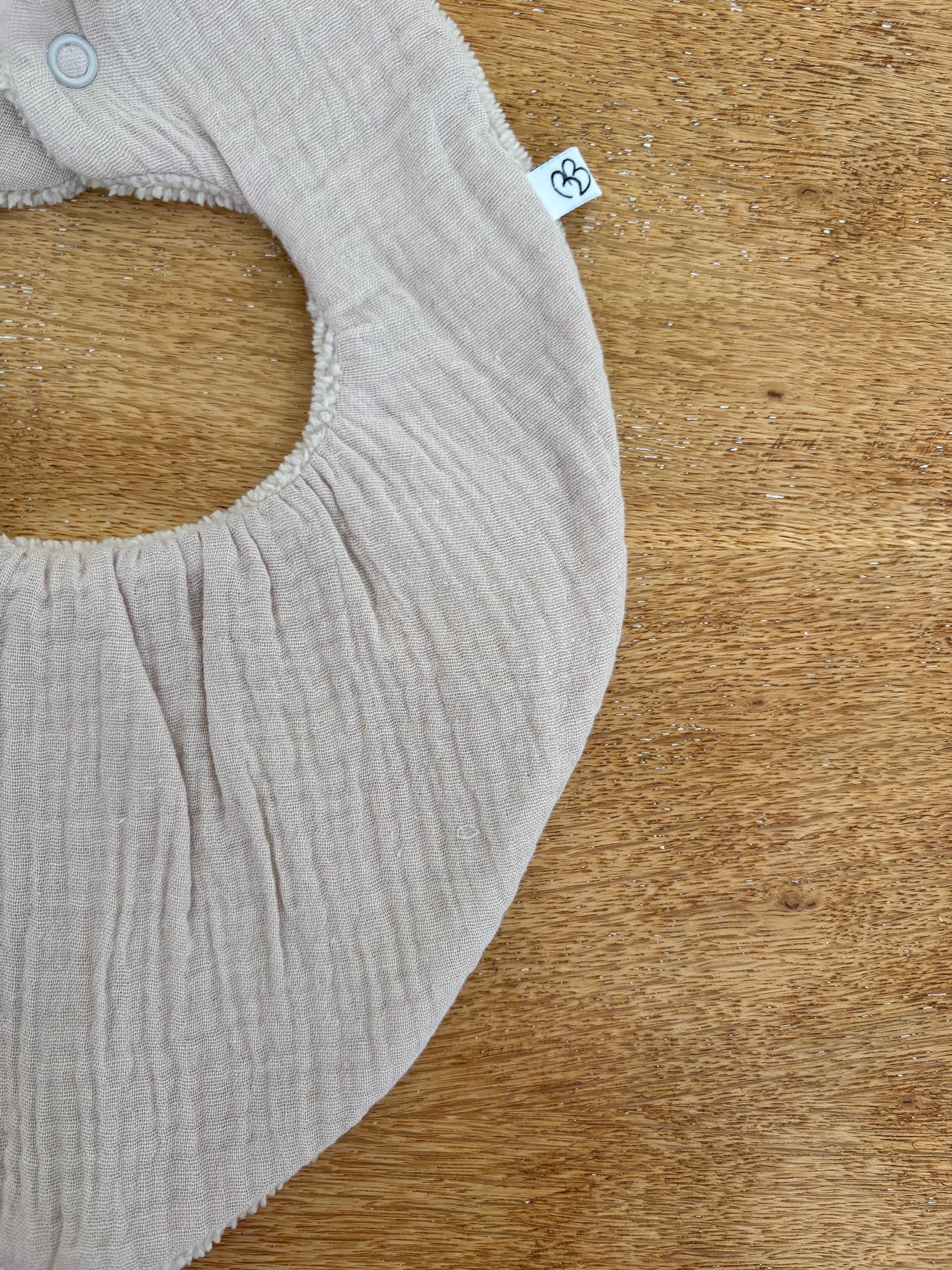 Bavoir bandana bi-matière gaze de coton
