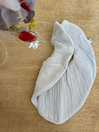 Bavoir bandana bi-matière gaze de coton