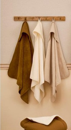 Cape de bain et gant gaze de coton