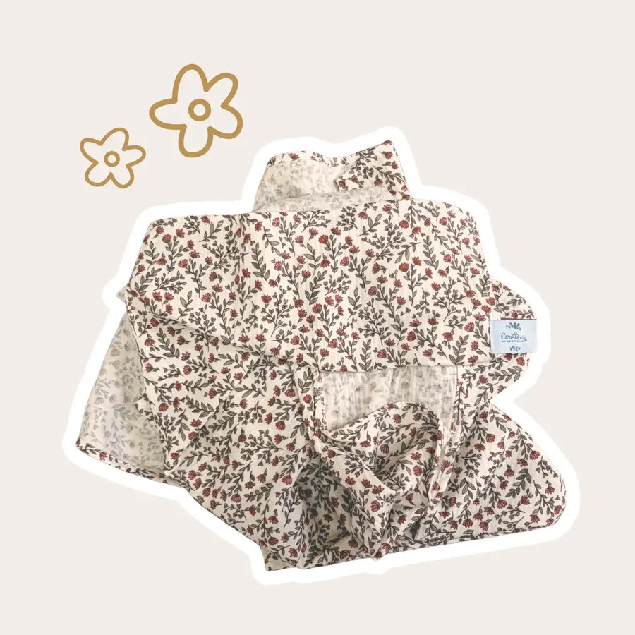 Maxi lange double gaze de coton fleuri