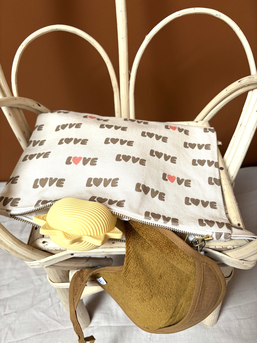 Pochette coton motif Love