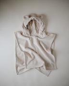 Poncho de bain ours beige