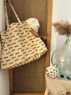 Sac week-end maternité coton motif love